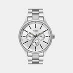 Fashion Men Quartz Silver Dial Chronograph Stainless Steel Watch TWEG18409