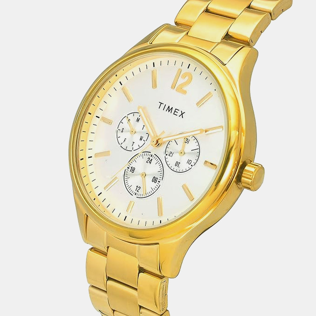 Fashion Men Quartz Silver Dial Analog Stainless Steel Watch TWEG18421