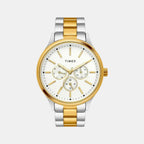 Fashion Men Quartz White Dial Chronograph Stainless Steel Watch TWEG18424