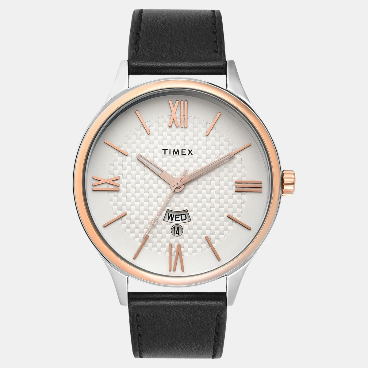 Fashion Men Quartz Silver Dial Analog Leather Watch TWEG18427