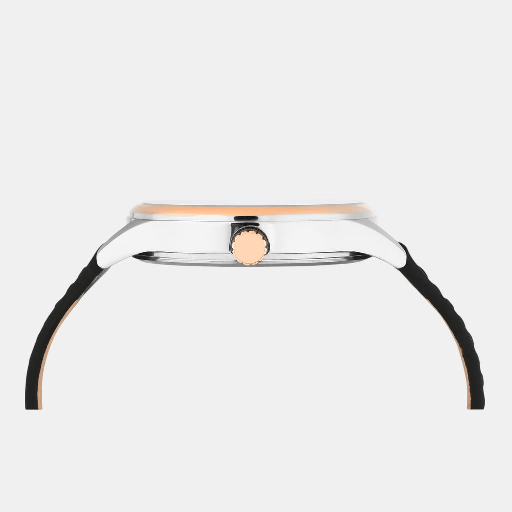 Fashion Men Quartz Silver Dial Analog Leather Watch TWEG18427