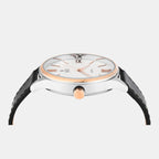 Fashion Men Quartz Silver Dial Analog Leather Watch TWEG18427