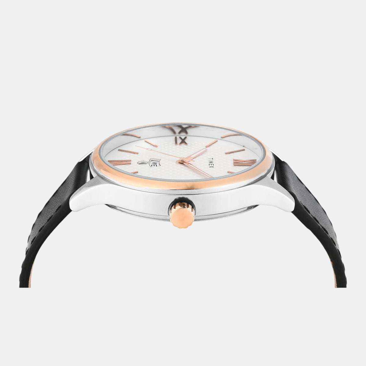 Fashion Men Quartz Silver Dial Analog Leather Watch TWEG18427