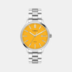 Fashion Men Quartz Yellow Dial Analog Stainless Steel Watch TWEG18428