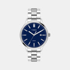 Fashion Men Quartz Dark Blue Dial Analog Stainless Steel Watch TWEG18429