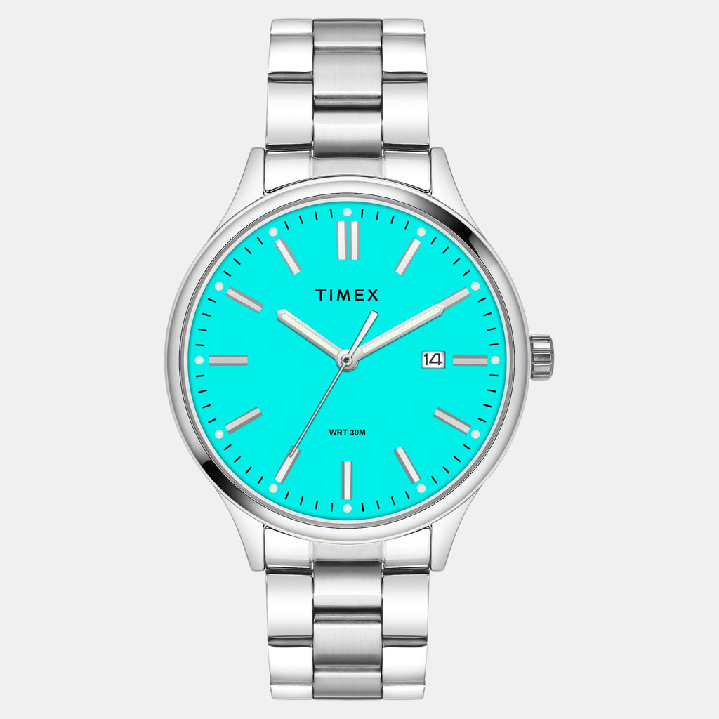 Fashion Men Quartz Blue Dial Analog Stainless Steel Watch TWEG18430