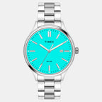Fashion Men Quartz Blue Dial Analog Stainless Steel Watch TWEG18430