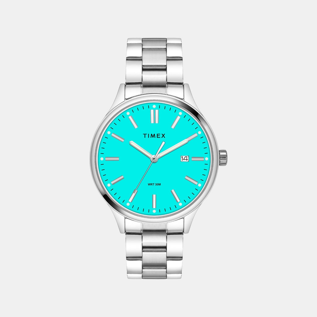 Fashion Men Quartz Blue Dial Analog Stainless Steel Watch TWEG18430