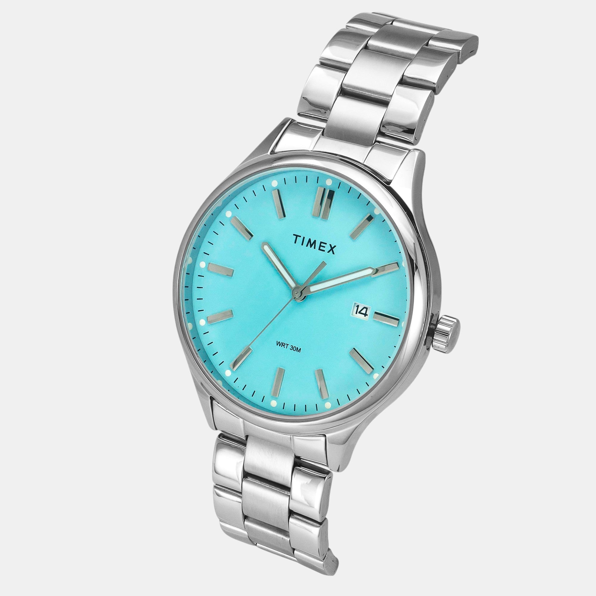 Fashion Men Quartz Blue Dial Analog Stainless Steel Watch TWEG18430