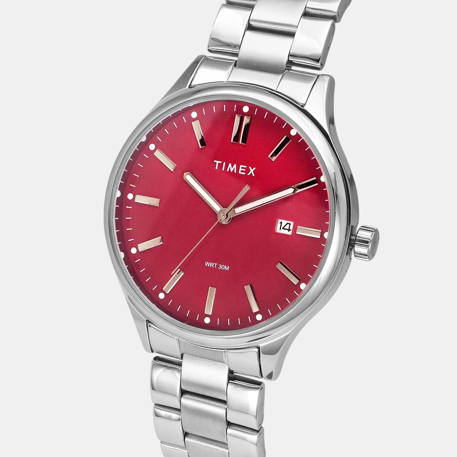 Trendline Men Quartz Red Dial Analog Stainless Steel Watch TWEG18431