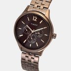 Trendline Men Quartz Brown Dial Multi-Function Stainless Steel Watch TWEG18436