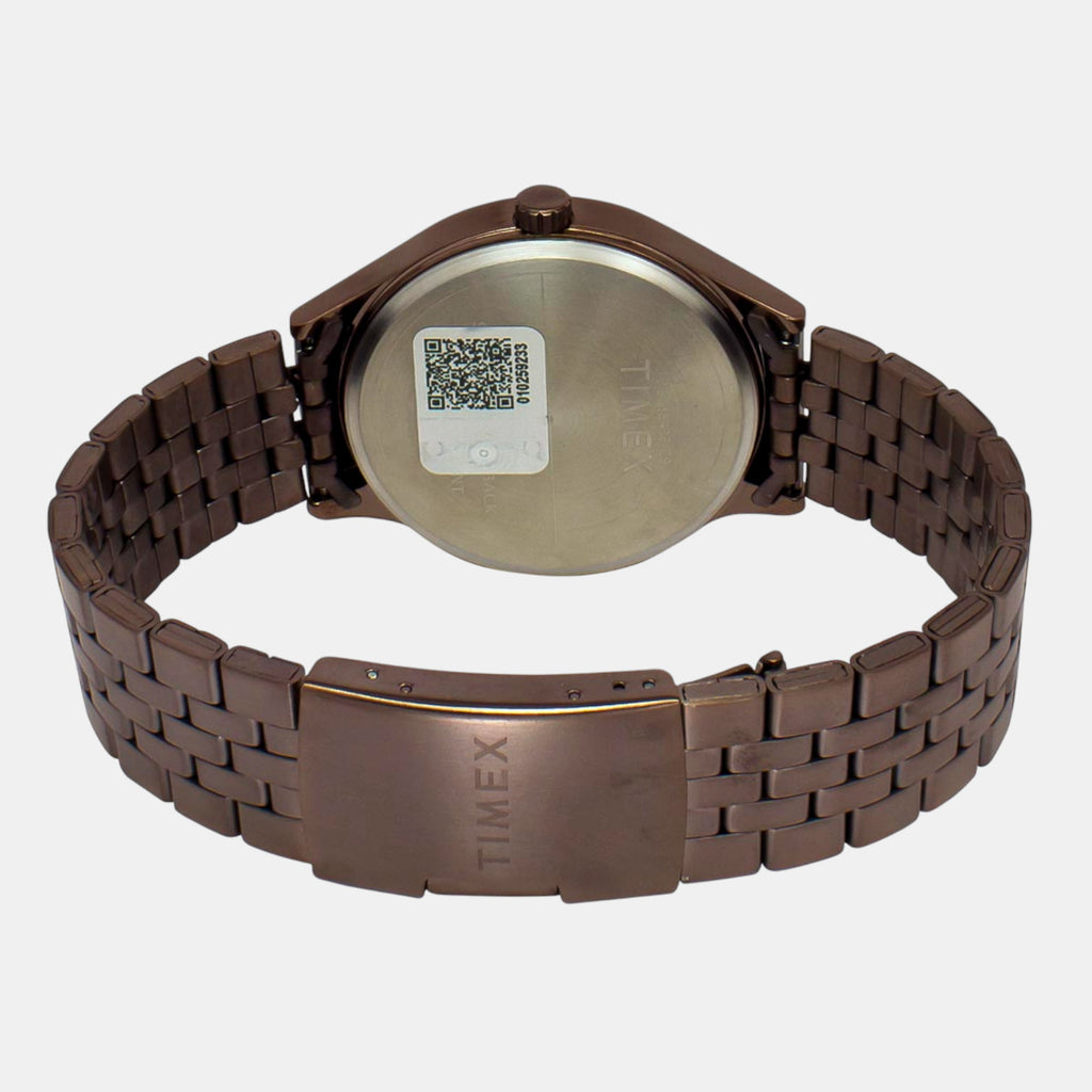 Fashion Men Quartz Brown Dial Multi-Function Stainless Steel Watch TWEG18436