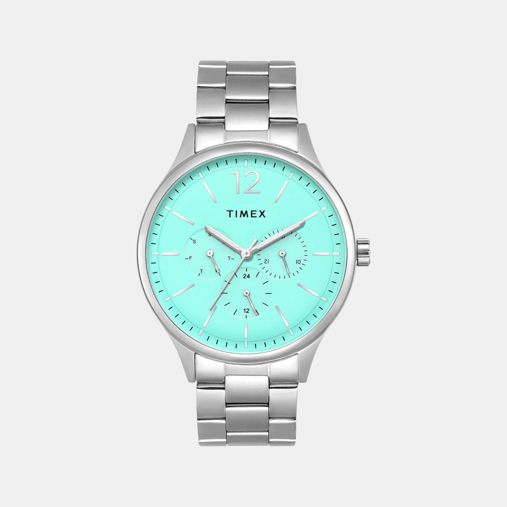 Fashion Men Quartz Tiffany Blue Dial Multi-Function Stainless Steel Watch TWEG18438