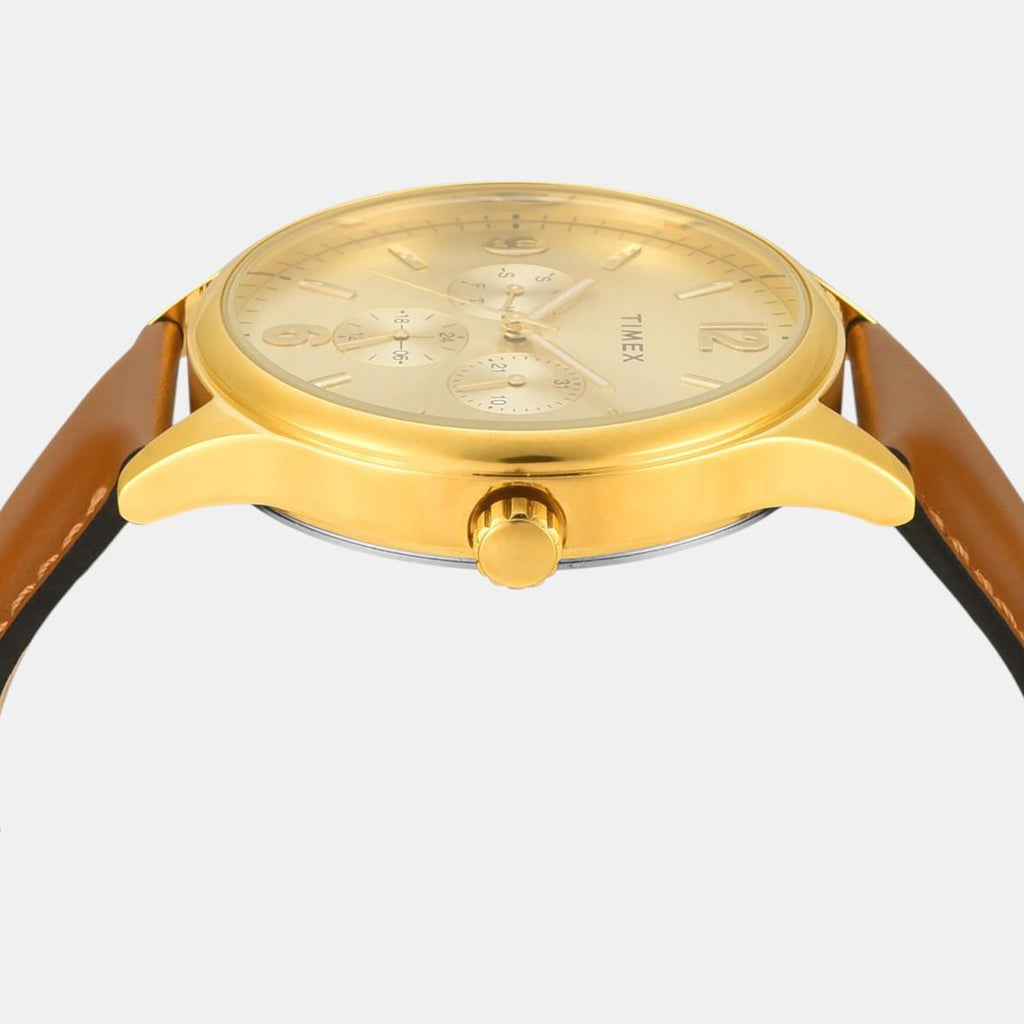 Trendline Men Quartz Dial Multi-Function Leather Watch TWEG18439