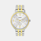 Fashion Men Quartz Silver Dial Multi-Function Stainless Steel Watch TWEG18441