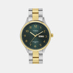 Fashion Men Quartz Green Dial Analog Stainless Steel Watch TWEG18443