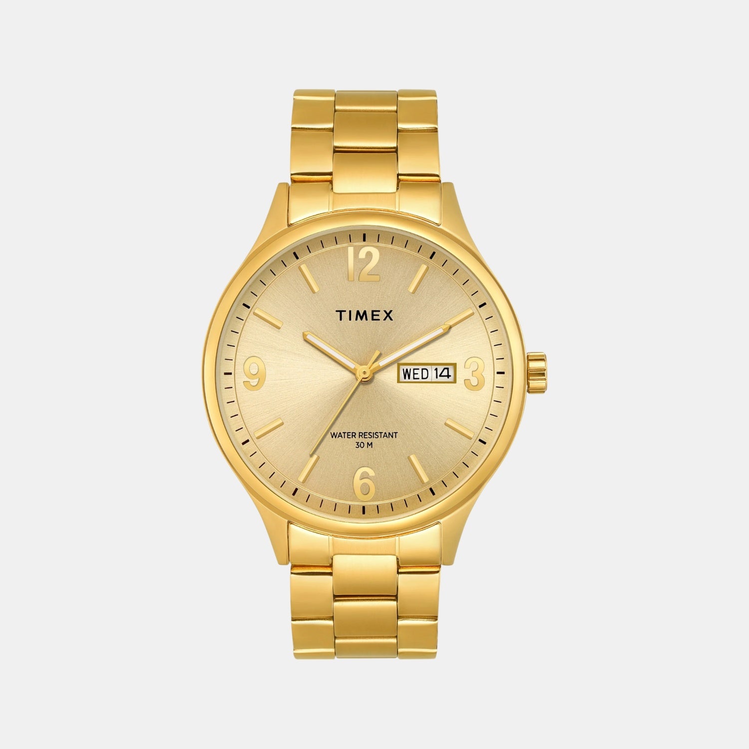 Fashion Men Quartz Champagne Dial Analog Stainless Steel Watch TWEG18444