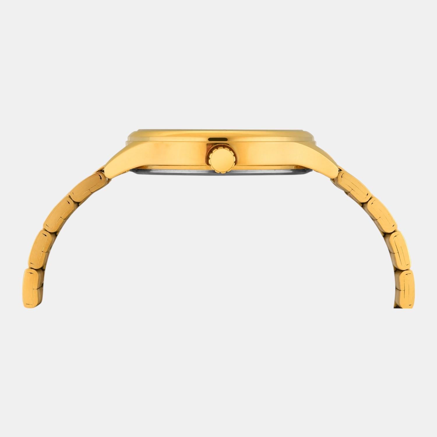 Fashion Men Quartz Champagne Dial Analog Stainless Steel Watch TWEG18444