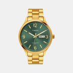 Fashion Men Quartz Green Dial Analog Stainless Steel Watch TWEG18445