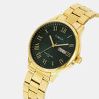 Fashion Men Quartz Green Dial Analog Stainless Steel Watch TWEG18446