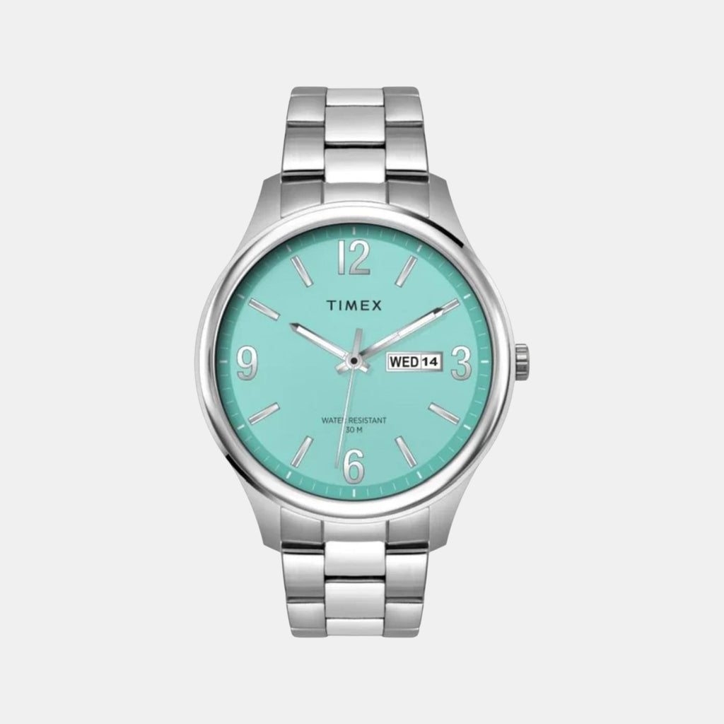 Fashion Men Quartz Blue Dial Analog Stainless Steel Watch TWEG18447