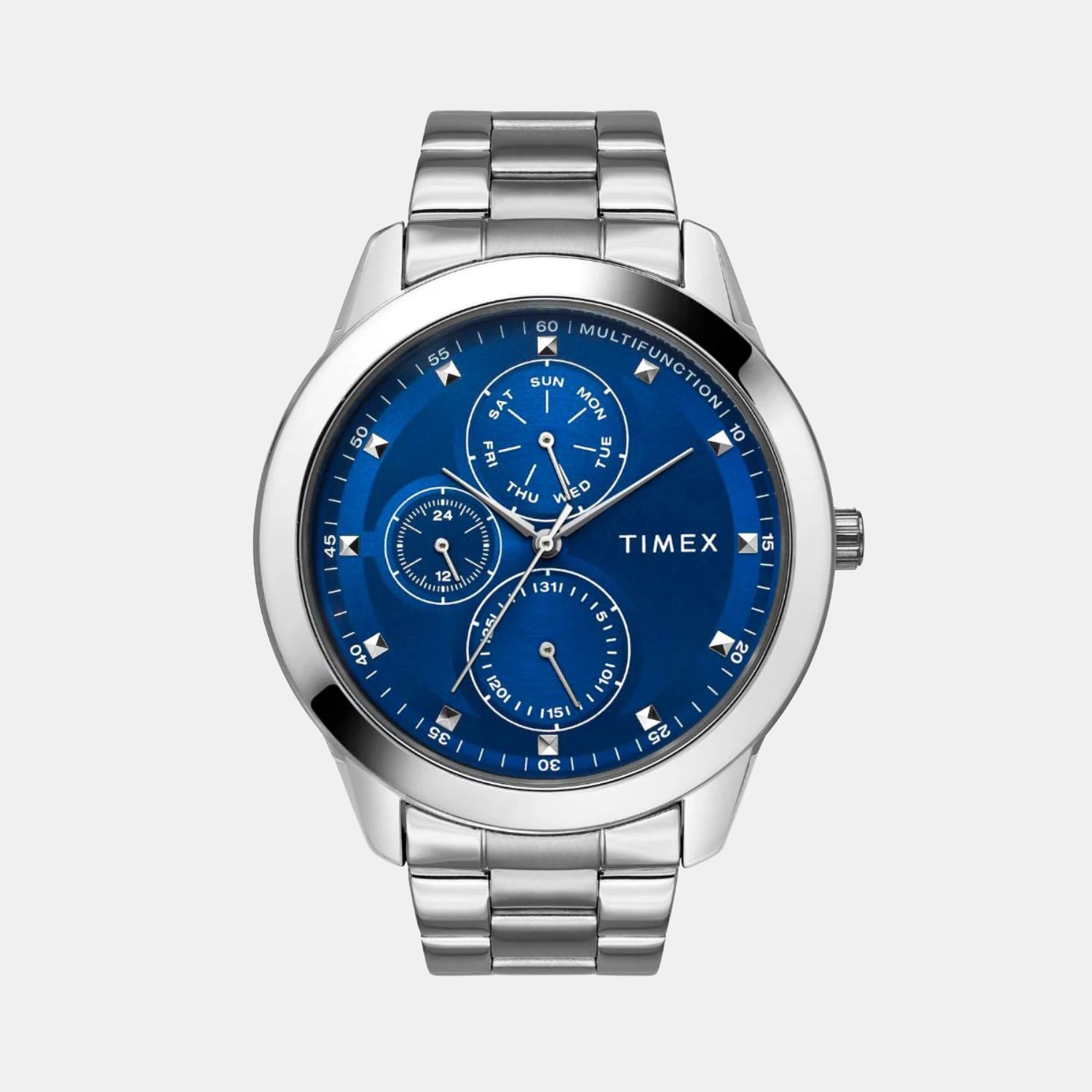 Fashion Men Quartz Blue Dial Chronograph Stainless Steel Watch TWEG18503