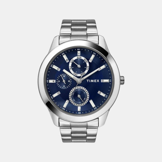 Fashion Men Quartz Blue Dial Chronograph Stainless Steel Watch TWEG18507