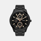 Fashion Men Quartz Black Dial Multi-Function Stainless Steel Watch TWEG18508