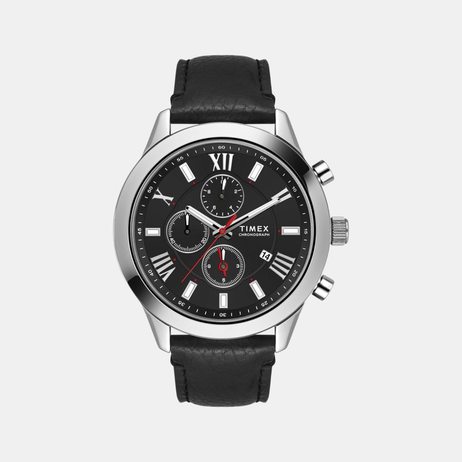 Timex Men Black Leather Watch TWEG18509-EX – Just In Time Trading ...