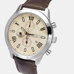 Men Quartz Beige Dial Multi-Function Leather Watch TWEG18510-EX