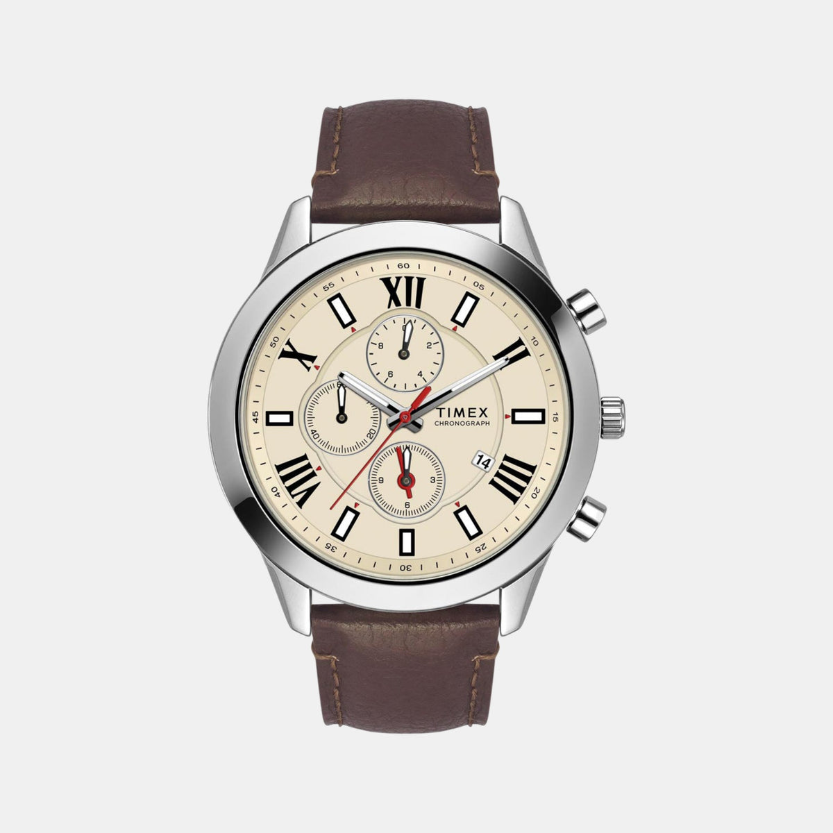 Men Quartz Beige Dial Multi-Function Leather Watch TWEG18510-EX