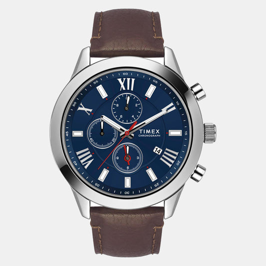 Men's Blue Round Chronograph Leather Watch TWEG18511-EX