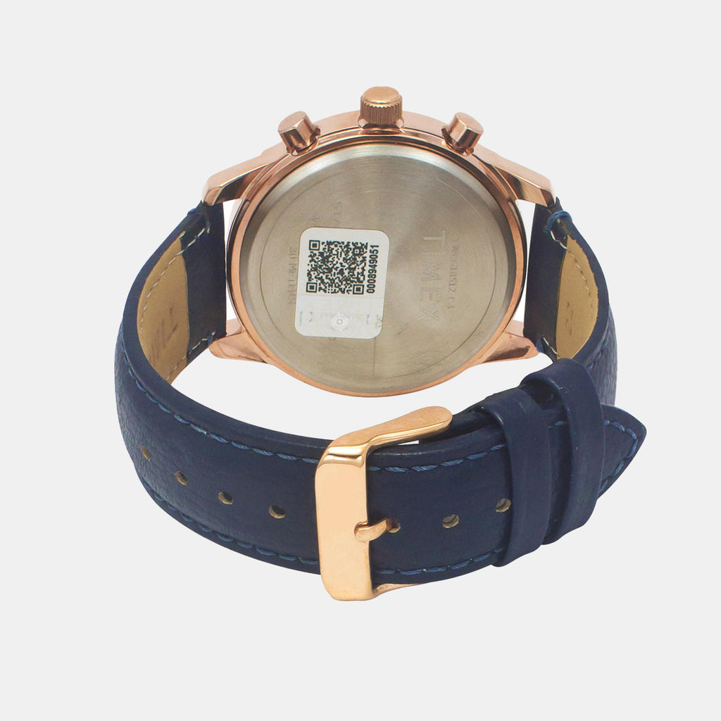 Fashion Men Quartz Blue Dial Multi-Function Leather Watch TWEG18512-EX