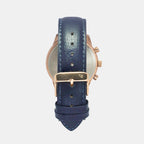 Fashion Men Quartz Blue Dial Multi-Function Leather Watch TWEG18512-EX