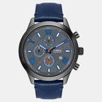 Fashion Men Quartz Grey Dial Chronograph Leather Watch TWEG18513