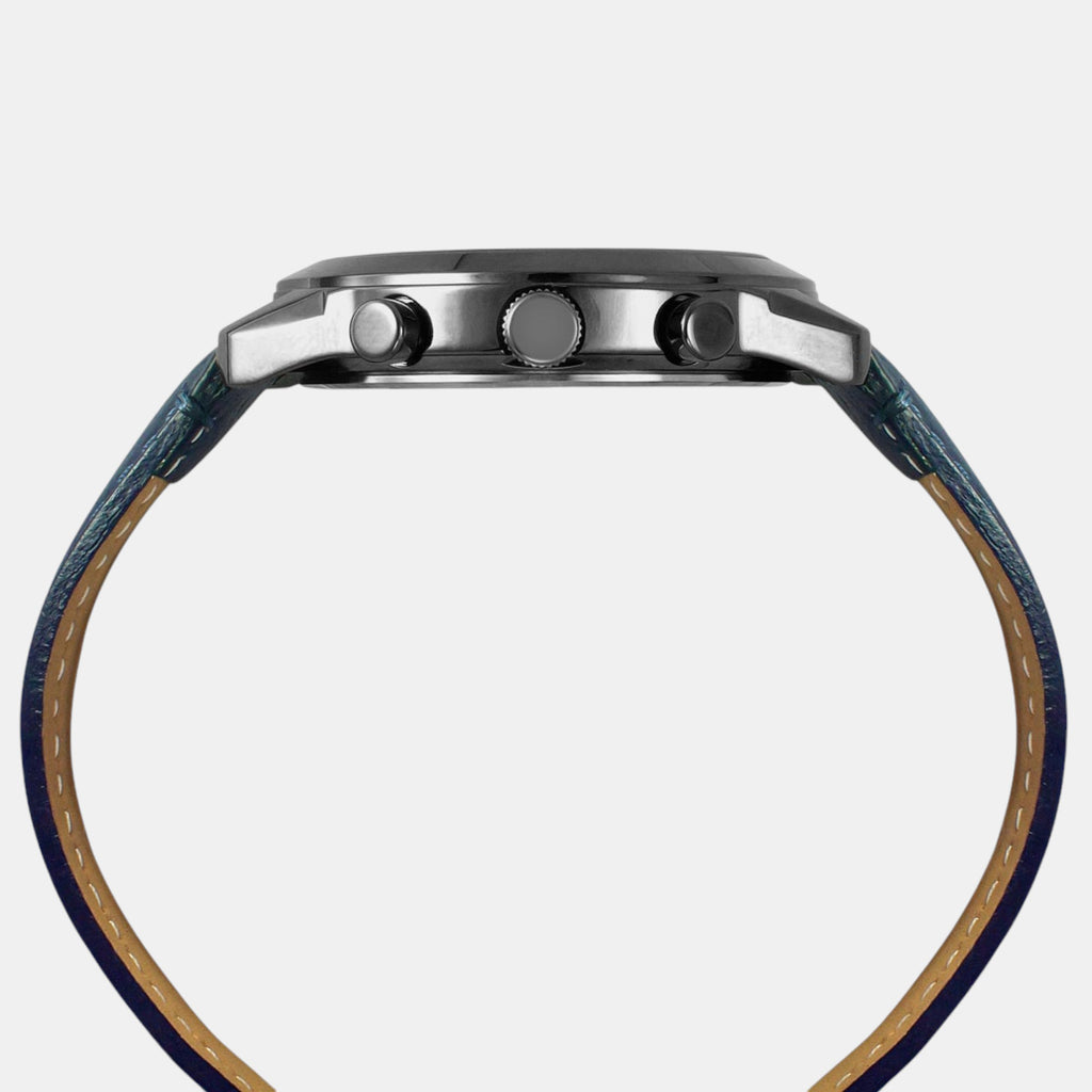 Fashion Men Quartz Grey Dial Chronograph Leather Watch TWEG18513