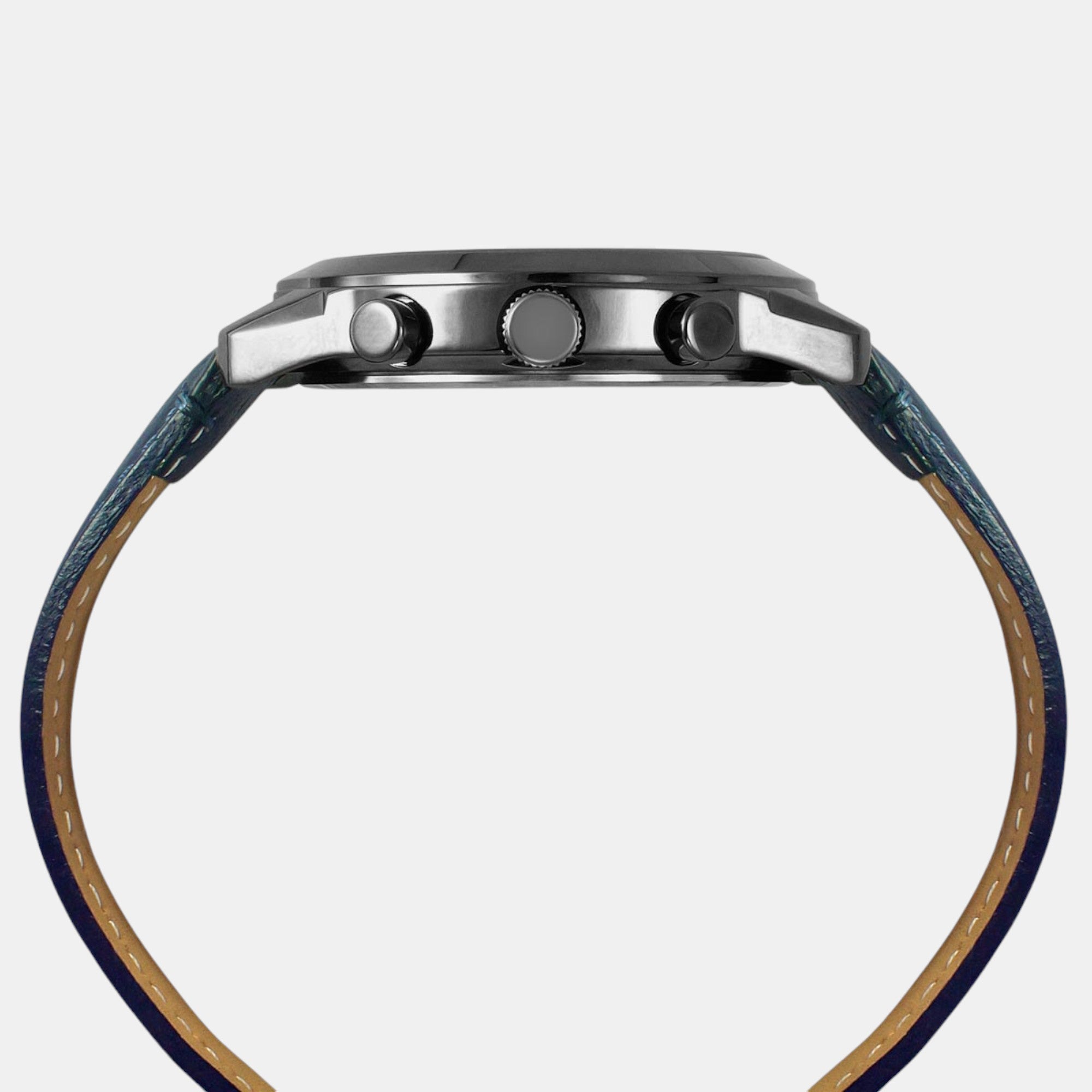 Fashion Men Quartz Grey Dial Chronograph Leather Watch TWEG18513