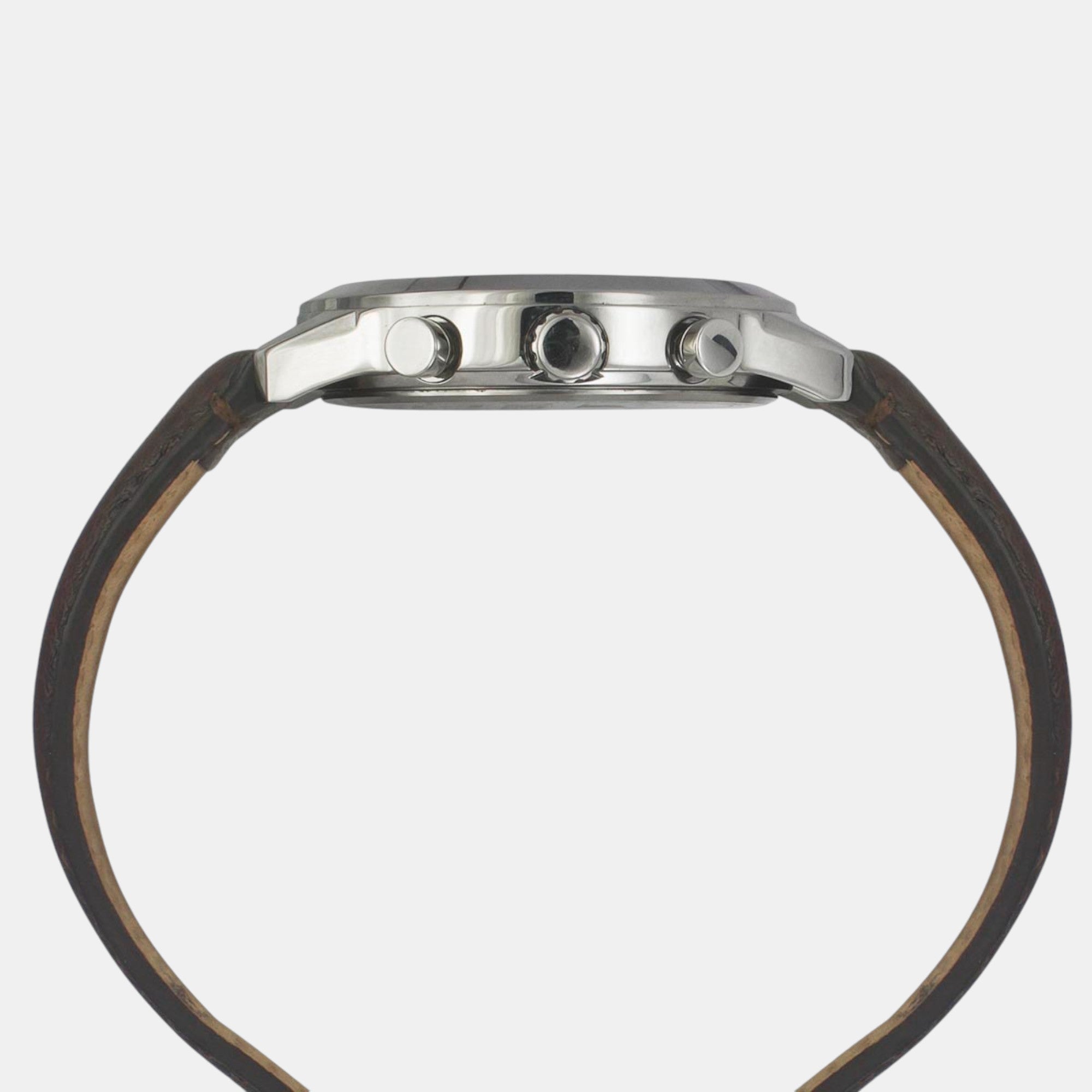 Fashion Men Quartz Warm Grey Dial Chronograph Leather Watch TWEG18514