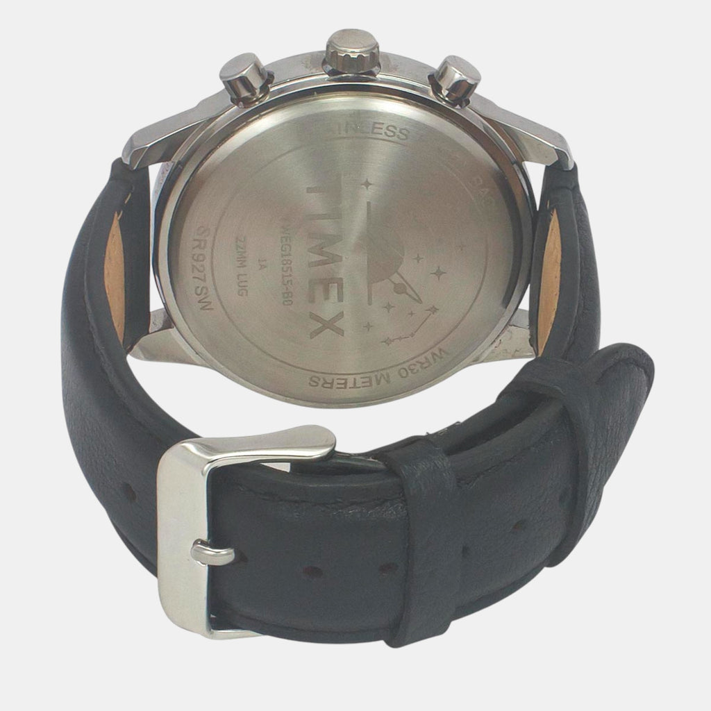 Fashion Men Quartz Teal Dial Chronograph Leather Watch TWEG18515