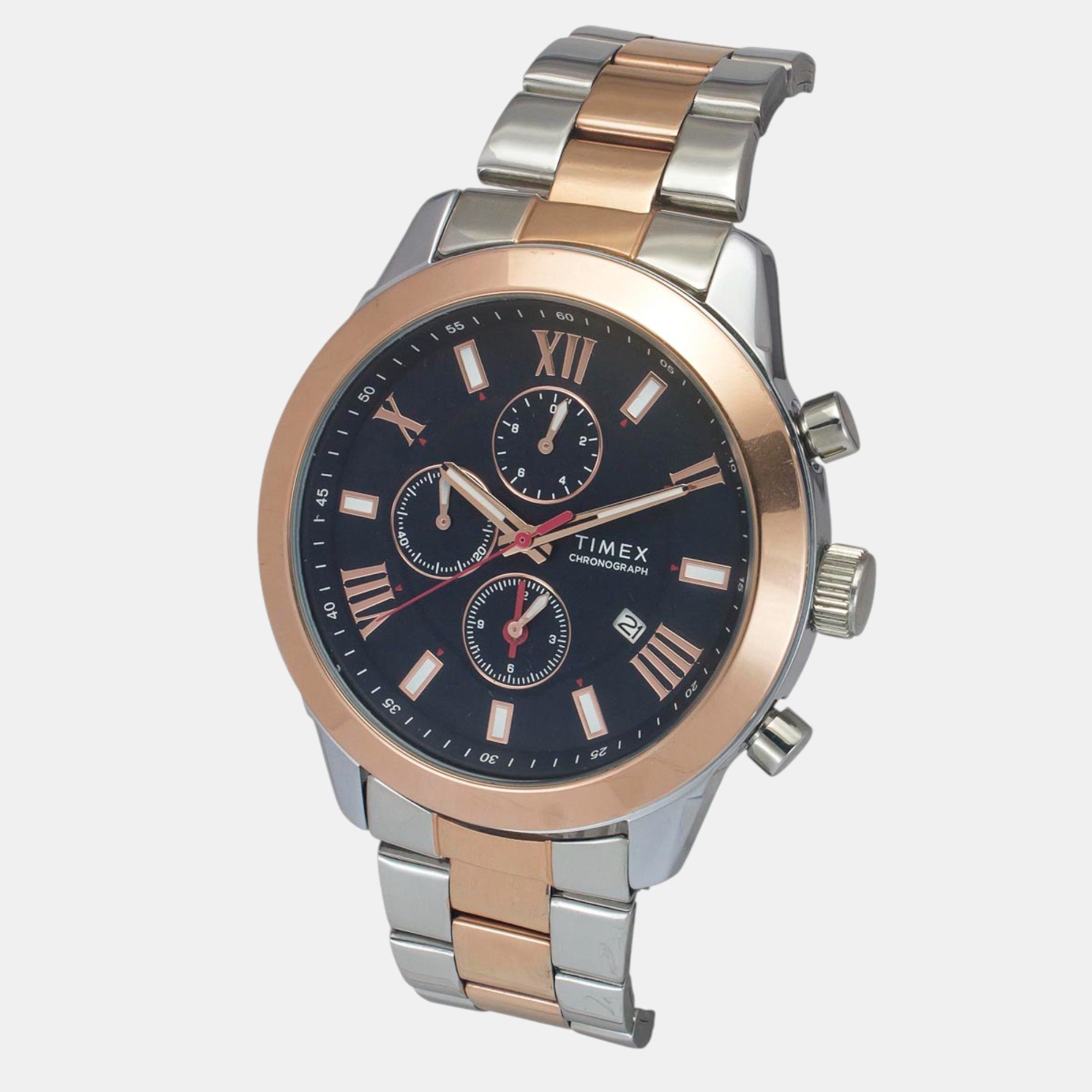 Fashion Men Quartz Blue Dial Chronograph Stainless Steel Watch TWEG18516