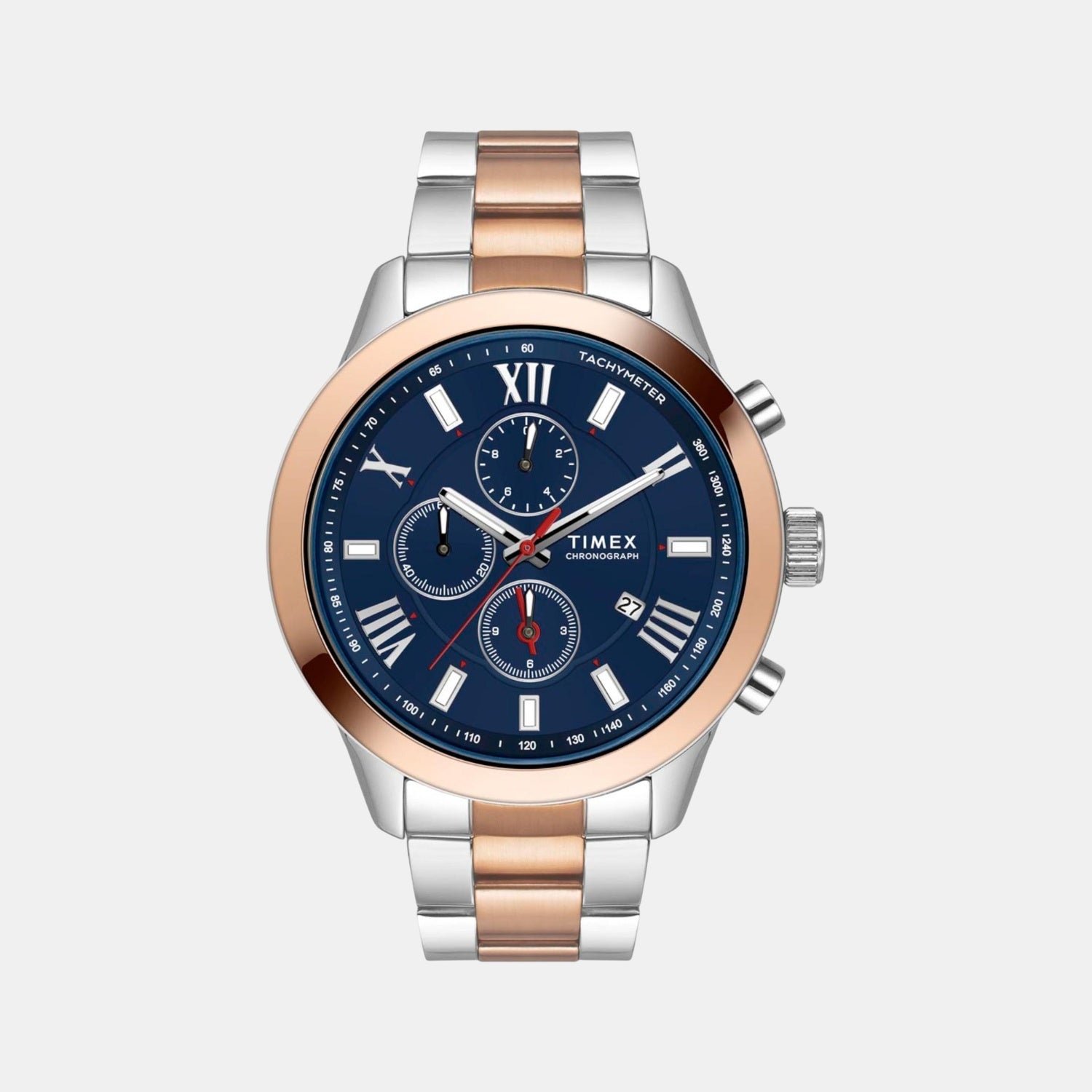 Fashion Men Quartz Blue Dial Chronograph Stainless Steel Watch TWEG18516