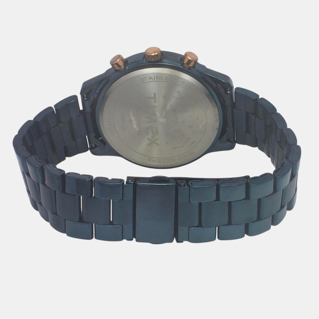 Fashion Men Quartz Blue Dial Chronograph Stainless Steel Watch TWEG18517