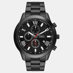Fashion Men Quartz Black Dial Chronograph Stainless Steel Watch TWEG18518
