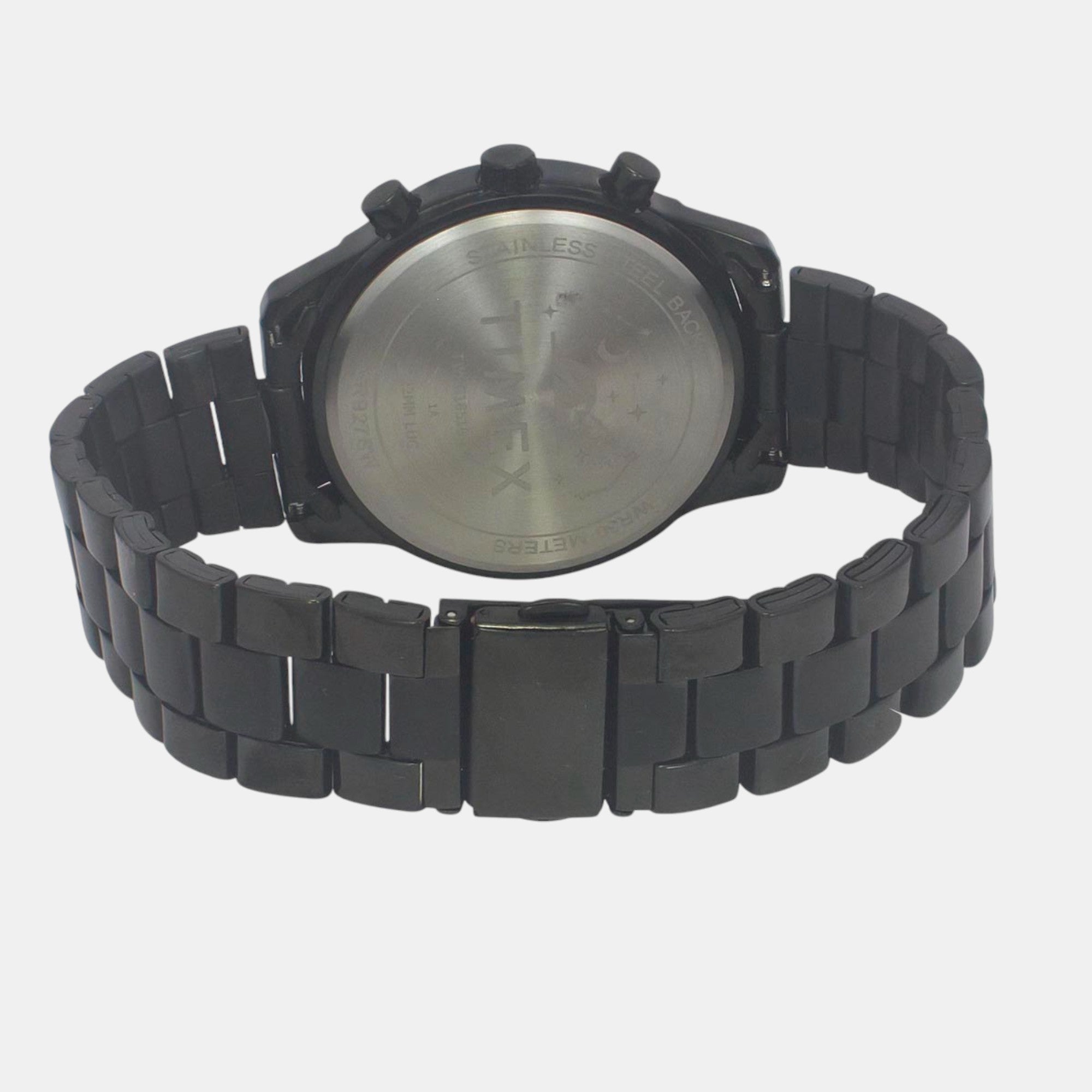 Fashion Men Quartz Black Dial Chronograph Stainless Steel Watch TWEG18518