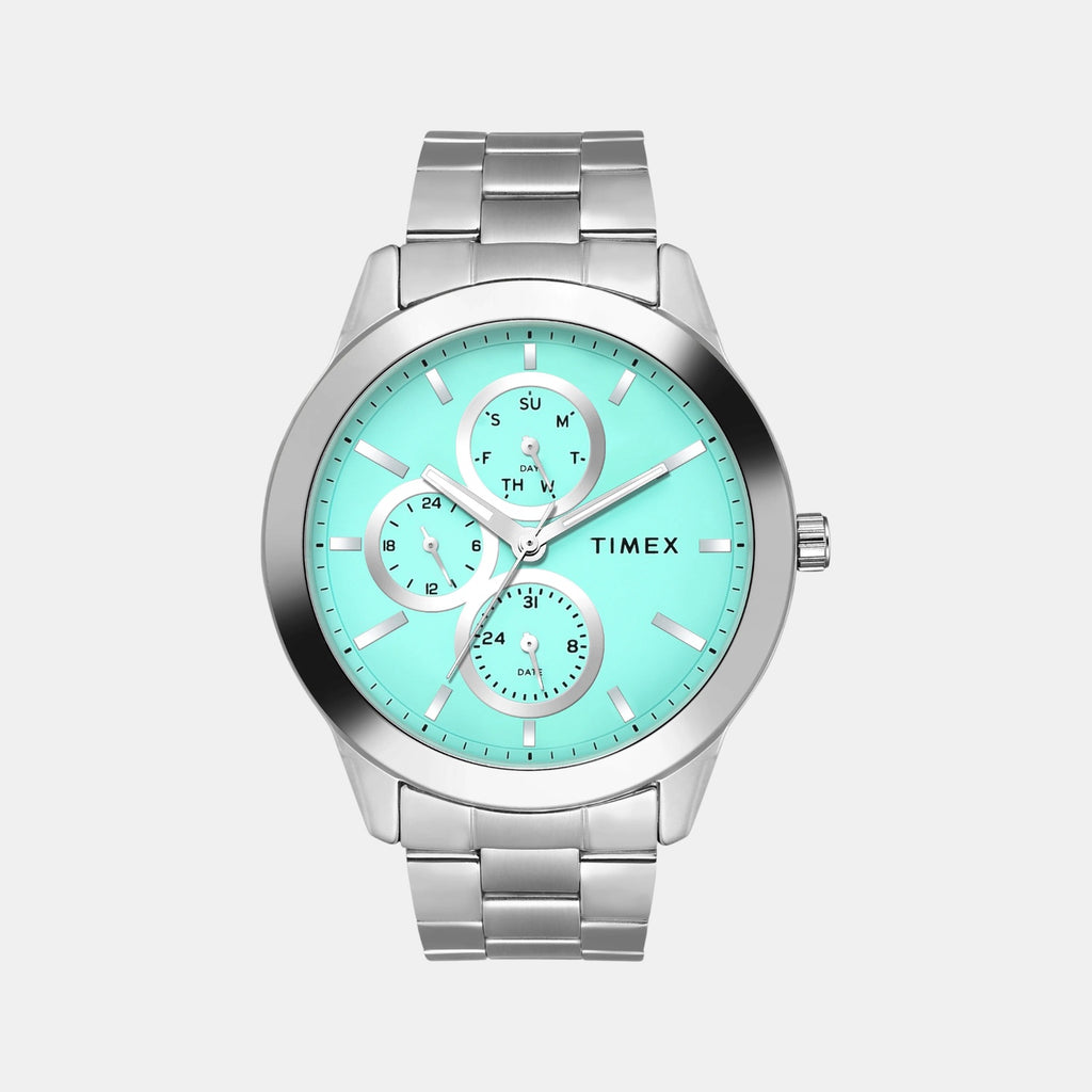 Fashion Men Quartz Tiffany Blue Dial Multi-Function Stainless Steel Watch TWEG18520