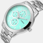 Fashion Men Quartz Tiffany Blue Dial Multi-Function Stainless Steel Watch TWEG18520