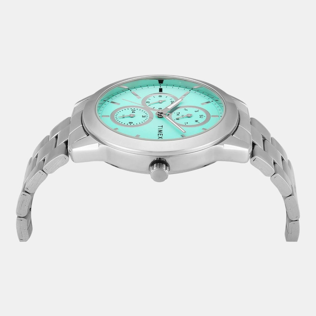 Fashion Men Quartz Tiffany Blue Dial Multi-Function Stainless Steel Watch TWEG18520