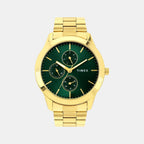 Fashion Men Quartz Green Dial Multi-Function Stainless Steel Watch TWEG18522