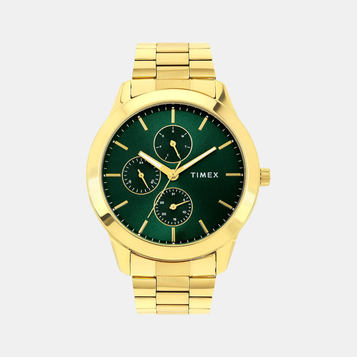 Trendline Men Quartz Green Dial Multi-Function Stainless Steel Watch TWEG18522