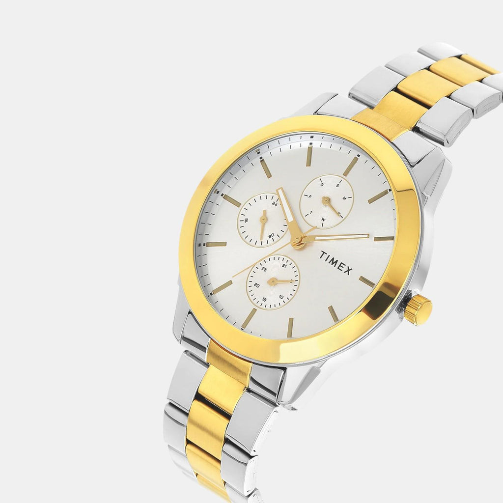 Fashion Men Quartz Silver Dial Multi-Function Stainless Steel Watch TWEG18523